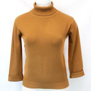 Madewell Brown 3/4 Sleeve Turtle Neck Sweater Top Small